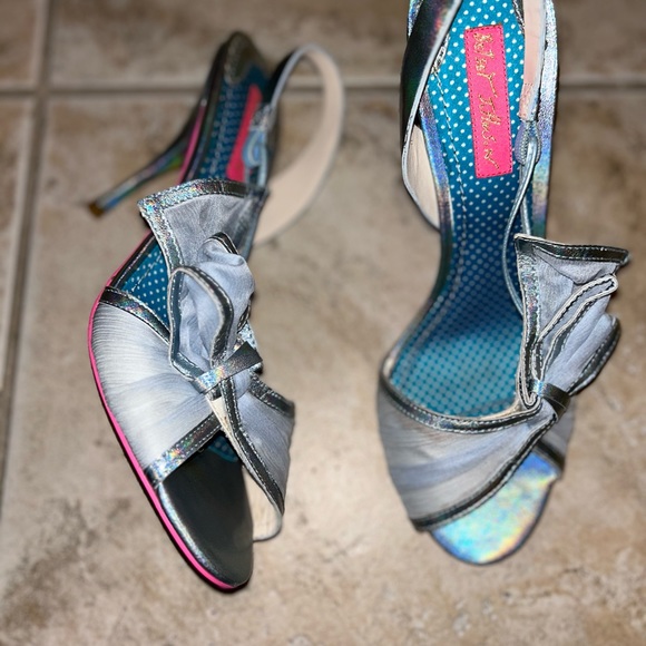 Betsey Johnson Silver and Blue Heels - Picture 3 of 9